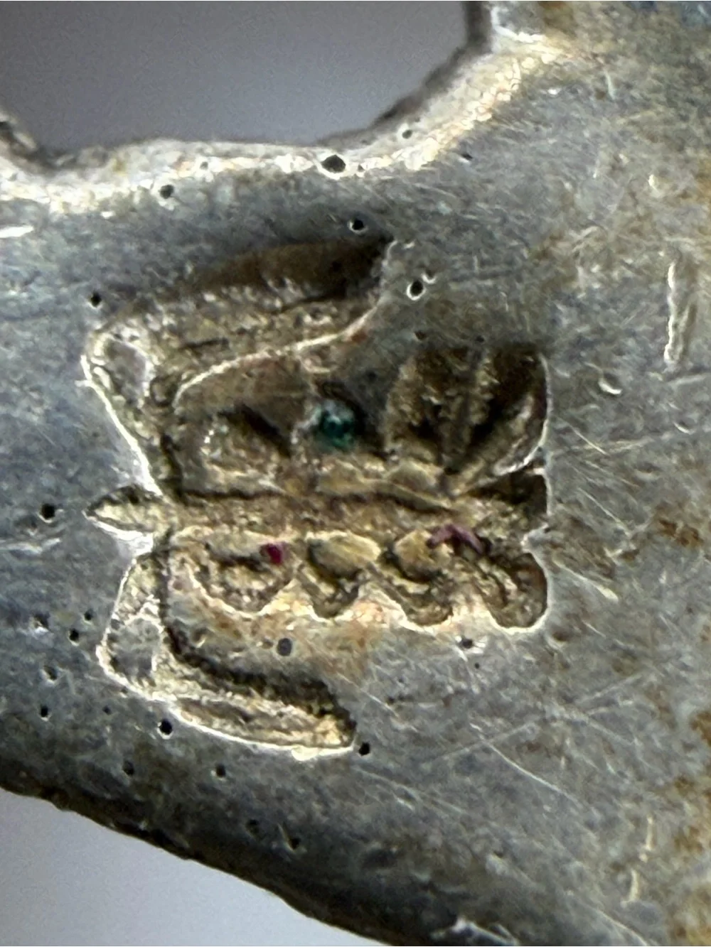 Antique Italian 800 Silver Florentine Lily Peruzzi Satyr Mask Brooch Pendant